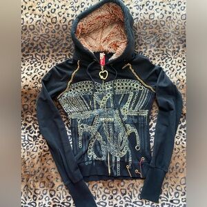 Apple Bottoms Bling Chained Zip Hoodie